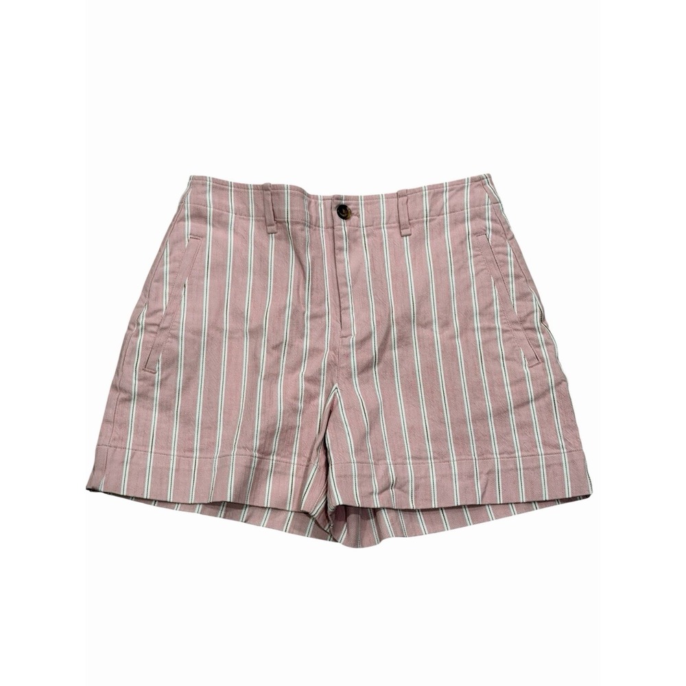 Banana Republic 4 High Rise Pink Stripe Shorts Twill Cotton B18